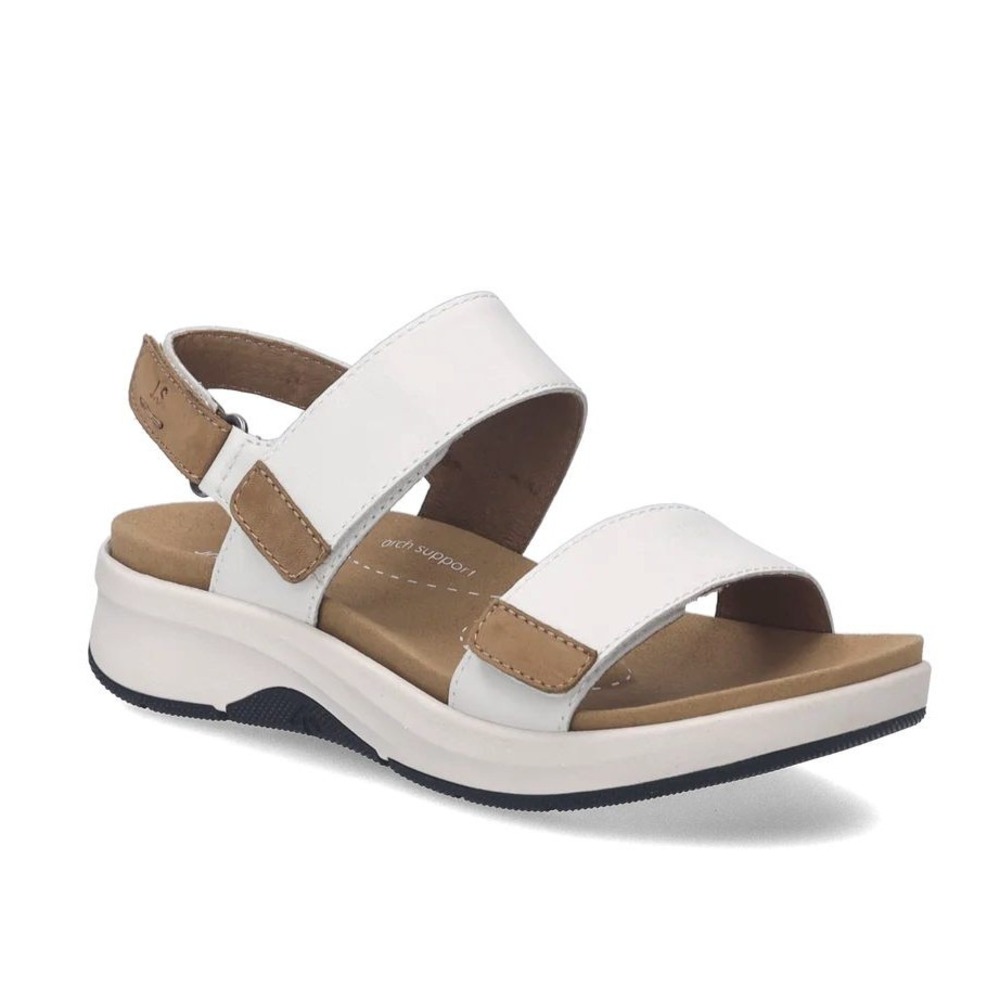 Josef Seibel Maren 18 White Tan Leather Sporty Sandals Women 39 US 8-8.5